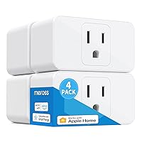 meross Smart Plug Mini Support Apple HomeKit, Siri, Alexa, App Control, Timer, 15A & Reliable WiFi Outlet, No Hub Needed, 2.4G WiFi Only, 4 Pack