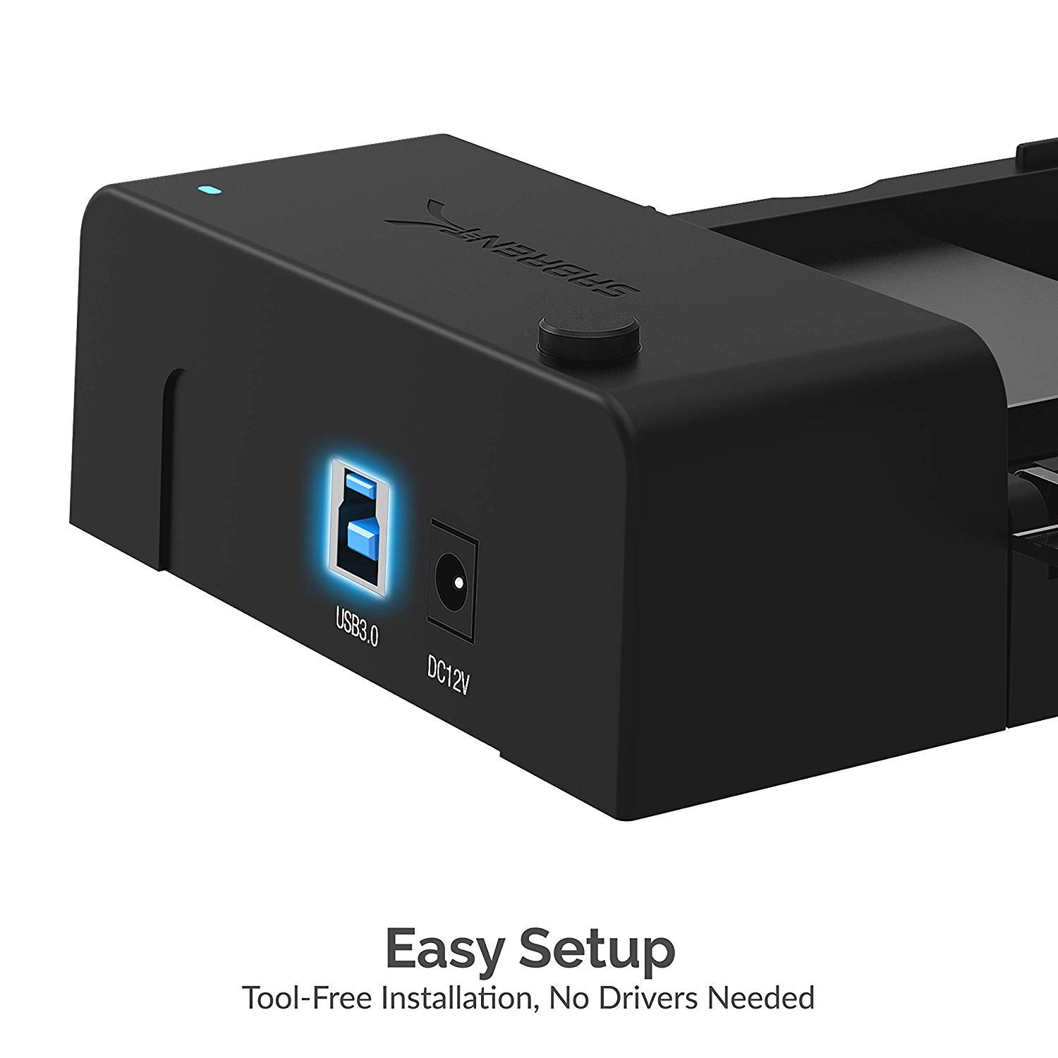 SABRENT USB 3.0 to SATA External Hard Drive Lay Flat Docking Station with Built in Cooling Fan for 2.5 or 3.5in HDD, SSD [Support UASP and 22TB] (EC-DFFN)