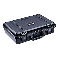 Lykus HC-4410 Waterproof Hard Case with Customizable Foam Insert, Interior Size 17.32x11.42x4.72 in, Suitable for Pistol, Laptop, Small Drone, Microphone, Action Camera, and More