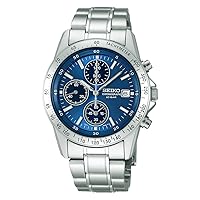 Seiko Selection Men's Quartz Chronograph Watch, silver/blue