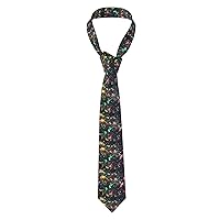 Cool Abstract Theme Print Men Cufflinks Tie Skinny Necktie Great For Weddings, Groom, Groomsmen, Missions, Gift