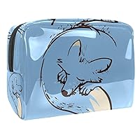 Fox Sleep Waterproof Cosmetic Bag 7.3x3x5.1in Travel Cosmetic Bags Multifunctional Bag for Women