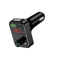 Car and Driver Wireless FM Transmitter | Hands-Free Calling, Built-in Mic | Dual USB 4.8A Charging Power | Stream Music & Phone from Car Stereo via Bluetooth 5.3 | Plugs into 12V Lighter Socket