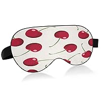 Red Cherries Sleep Mask Light Blocking Eye Mask for Sleeping with Adjustable Strap Fruit Pattern Soft Lightweight Blindfold Mask for Men Women Work Travel Naps