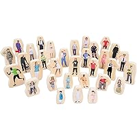 TickiT Wooden Community People Blocks - Large People Blocks with Real Images - Double-Sided - Toddler Learning Toy - Role Play, Multicolor, Model Number: 73402