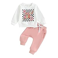 Multitrust Baby Girls Clothes Mama's Girl Long Sleeve Sweatshirts and Pants Mama Mini Infant Pants Set Toddler Girl Outfit