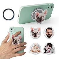 Custom Photo Phone Grip Holder - Personalized Phone Holder Grip, Foldable Cell Phone Grip Stand, Magnetic Phone Grip for MagSafe, 360° Rotation, for Mobile Phones, Tablets and Case