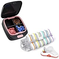 Daily Pill Organizer 4 Time a Day(Pink) and Weekly Pill Box 3 Times a Day(White)