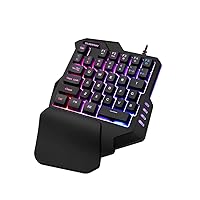 One Handed Gaming Keyboard - G92 Wired Gaming Keypad with RGB Backlight 35 Keys Pro Gamer Left Hand Single-Hand Control Keypad for PC Laptop Computer