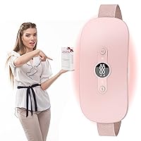 Portable Heating Pad, Electric Heating Pad for Back Pain Relief Cramps,Menstrual Heating Pad Fast Heating Belly Wrap Belt with 6 Heat Levels, 6 Vibration Modes Gift for Women Girl Wife Girlfriend