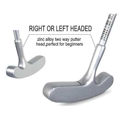 Acstar Two Way Junior Golf Putter Graphite Kids Putter Both Left and Right Handed Easily Use 3 Sizes to Choose Freely for Kids Ages 3-5 6-8 9-12