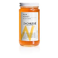 Unfiltered Raw Honey by Zach & Zoe Sweet Bee Farm – Pure Farm Raised Honey Packed with Powerful Anti-oxidants, Amino Acids, Enzymes, and Vitamins! (Wildflower - 16oz)