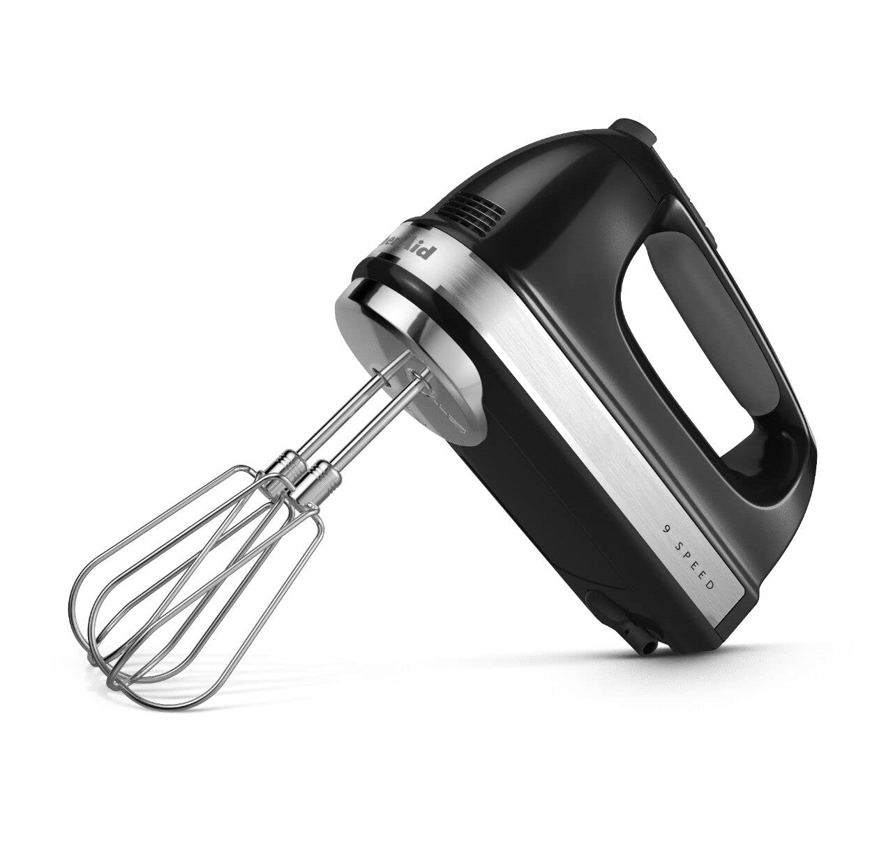 KitchenAid 9-Speed Digital Hand Mixer with Turbo Beater II Accessories and Pro Whisk - Onyx Black & KHMFEB2 Flex Edge Beater Accessory for Hand Mixer, One Size, Stainless Steel