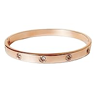Rose Gold Plated Crystal Stone Inlaid Classic Bangle
