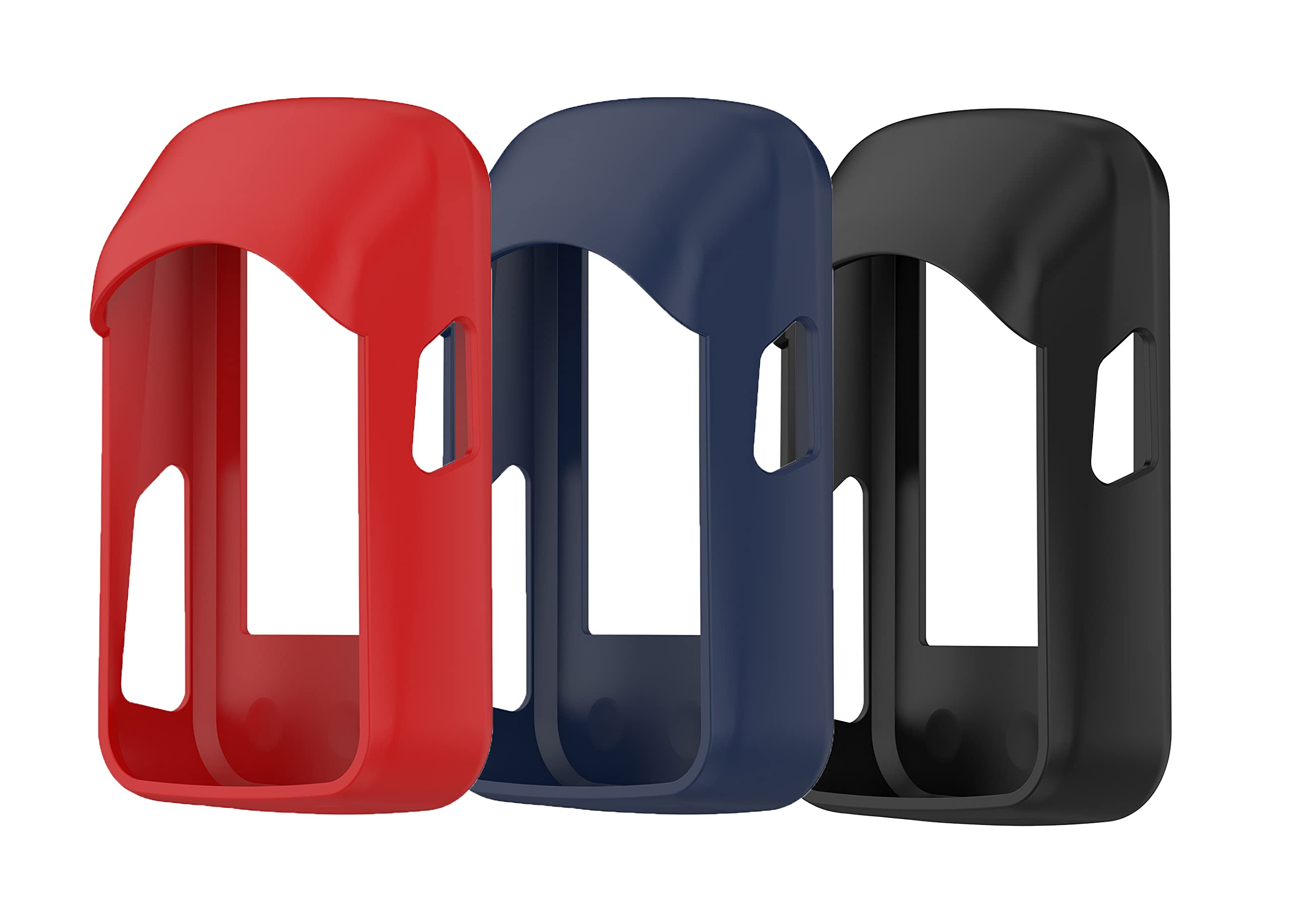 Lemspum Silicone Protective Cases Compatible with Wahoo ELEMNT Bolt V2 (WFCC5) GPS Cycling/Bike Computer Frame Protector Covers (Black&Navy&Red)