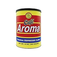 Café Aroma Ground Espresso Roast Coffee, Dark Roast, Cuban Coffee, Perfect for Lattes, Blend For Hot & Iced Coffee Creations, 36 oz (1 Can)
