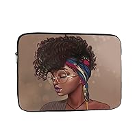 African American Black Girl 15 inch Laptop Case Fashion Laptop Sleeve Impact Resistant, Sturdy, Anti-Vibration, Lightweight Unisex Computer Case Cover 10-17 Inch