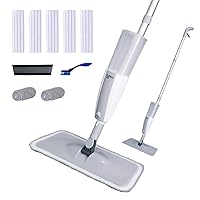 DrDirt Spray Mops for Floor Cleaning, Wet & Dry Mops Mop with Washable Mop Pad, Excessive Pad and 5 Piece Disposable Microfiber Mop Pads for Home Kitchen Bathroom Wood Floor Tile