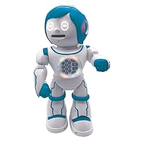 LEXiBOOK Powerman Kid - Educational and Bilingual English/Spanish Robot - Walking Talking Dancing Singing Toy - STEM Programmable Telling Creating Stories - Quizzes Shooting Discs for Kids - ROB90EN
