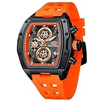 Mini Focus Men's Watches, Unique Casual Wristwatch (Chronograph/Waterproof/Luminous/Calendar/24 Hours) Silicone Band Fashion Watches for Men