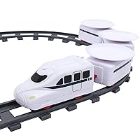 Sushi Train Set Rotating Table Food Train Battery Powered Electric Train Toy Under Christmas Tree Train Track for Kids Boys Girls White