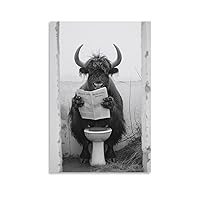 Mifo Highland Cow Funny Black And White Creative Art Poster 07 Modern Home Living Room HD Picture Printing Decoration Gift. Unframe-style, 12x18inch(30x45cm)