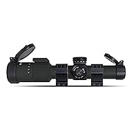 Monstrum Alpha 1-6x24 First Focal Plane FFP Rifle Scope with MOA Reticle | Precision V2 Picatinny Scope Rings | Bundle