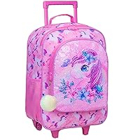 Kids Luggage for Girls and Boys, Dinosuar Unicorn Suitcase Rolling with Wheels，Travel Carry on for Children Toddler Elementary