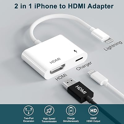 For iPhone to HDMI Digital TV Adapter Cable For iPhone 14 13 12 11
