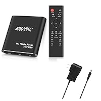 HDMI Media Player with One More Power Adapter, Black Mini 1080p Full-HD Ultra HDMI Digital Media Player for -MKV/RM- HDD USB Drives and SD Cards