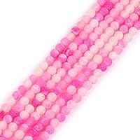 GEM-Inside Natural 4mm Frost Matte Pink Plum Agate Gemstone Loose Beads Round Energy Stone Beads for Jewelry Making Jewelry Beading Supplies for Women