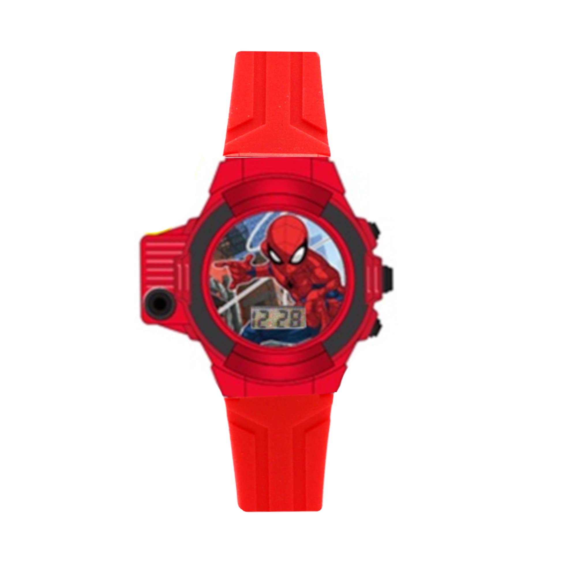 Accutime Kids Marvel Spiderman Red Digital LCD Quartz Wrist-Watch with Flashlight and Red Strap for Boys, Girls and Toddlers (Model: SPD4747AZ)