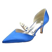 Womens Mary Jane Pearl Kitten Heels Slip On Wedding Shoes for Bride Party Sandals Satin 6CM