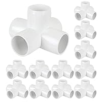 12 Pack 5 Way Pvc Fitting 1 inch Furniture PVC Fittings 5-Way Furnitures PVC Fittings 1 inch PVC Corner Fittings Connector for Building PVC Furniture Greenhouse Shed Pipe Fittings Tent Connection