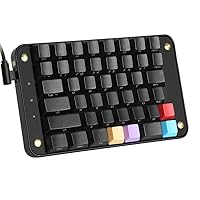 Koolertron Single-Handed Programmable Mechanical Keyboard, All 44 Programmable Keys Tools Keypad with Cherry MX Red Switch, 8 Macro Keys, PBT Front Side Print Keycaps - [SMKD82]
