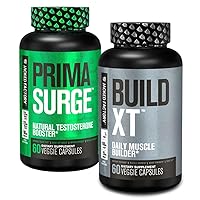 PRIMASURGE Testosterone Booster for Men (60 Capsules) & Build-XT Daily Muscle Builder & Performance Enhancer | Muscle Building Supplements for Muscular Strength & Growth