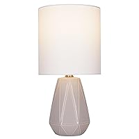 Catalina Lighting 24295-000 Ceramic Table Lamp for Office, Living Room, Dorm or Bedroom, Smart Home Compatible, Bulb Not Included, 17