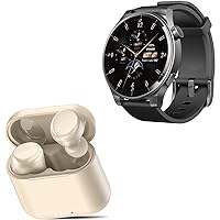 TOZO S5 Smartwatch (Answer/Make Calls) Sport Mode Fitness Watch, Black + T6mini Wireless Bluetooth in-Ear Headphones Champagne