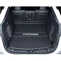 Trunk Liner Cargo Mats Custom for BMW-Tesla-Mercedes-Honda-Lexus 95% Car Models Car Trunk Mats All Weather, Full Coverage Protective -Black with Black Stitching