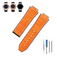 Big Bang Leather 25mm Watch Bands Replacement Fit for Hublot Big Bang 19mm*25mm*22mm Watch Strap Wirstband Bracelet For Men and Women(without metal buckle)