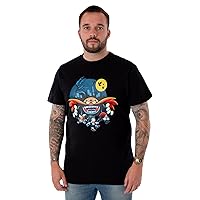 Sonic the Hedgehog Mens T-Shirt | Dr. Eggman Halloween Black Short Sleeve Graphic Tee | Robotnik 90's Retro Game Merchandise
