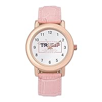 Trump 2024 USA Flag Women's Leather Strap Watch Quartz Watch Casual Wristwatch