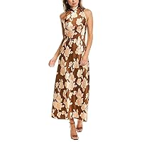 Vince Women's Tapestry Floral Turtle Neck Dress