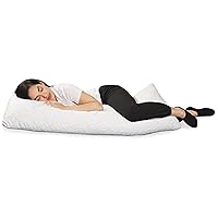  Snuggle-Pedic Body Pillow for Adults - White Pregnancy Pillows  w/Shredded Memory Foam - Firm Maternity Side Sleeper Pillow for Adults -  Long Cuddle Pillow for Bed - 20x54 Full Body Pillow 