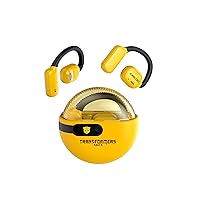 Transformers TF-T09 Open Ear Headphones Wireless Bluetooth 5.4 60H Playtime Sport Earbuds Wireless with HD Mic Earhooks, Over Ear Headphones Waterproof for Running Fitness Workout Yellow