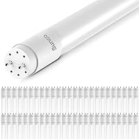Sunco Lighting 50-4ft. T8 Indoor Industrial Commercial Warehouse Garage Home Replacement Improvement Frosted Strip LED Tube Light, 2400 Lumen, Type A+B, 5000K, 20W, Non-Dimmable, AC120-277V UL, FCC