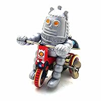 Retro Spring Wind-Up Tin Toys, Bell Ring Moving Robot Theme Clockwork Toy Party Favor Vintage Toy Adult Collection Gifts MS013