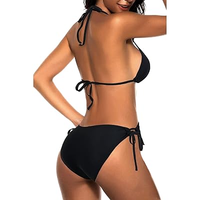 Tempt Me Women Triangle Bikini Sets Halter Two Piece Sexy Swimsuit String  Tie Side Bathing Suit