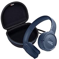 JBL Tune 520BT Wireless On Ear Bluetooth Headphone Bundle with gSport EVA Case (Blue)