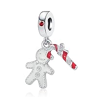 Christmas Penguin Snowman Gingerbread Man Candy Deer Egg Charm for European Bracelet Gift